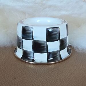 Adorable NWOT MacKenzie-Childs Small Courtly Check Pet Dish🤍 🐈‍⬛️🖤🎁
